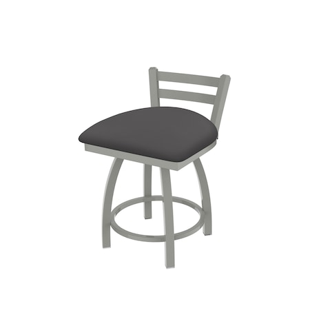 Holland Bar Stool Co. 18" Low Back Swivel Vanity Stool, Nickel Finish, Canter Storm Seat 41118AN004